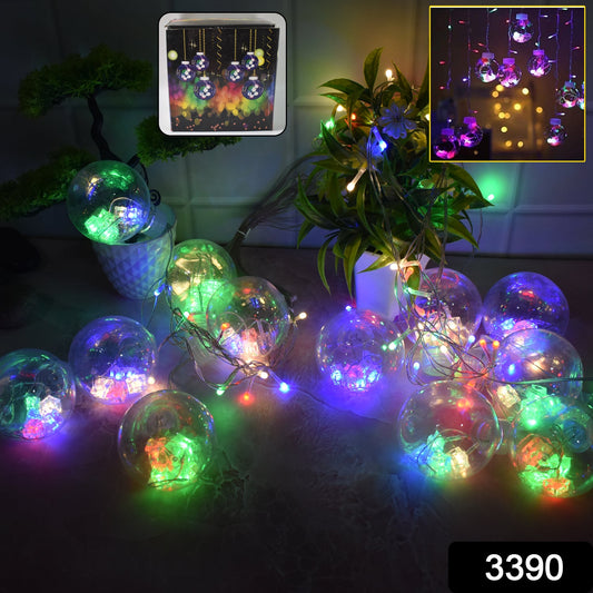 12 Wish Balls Window Curtain String Lights with 8 Flashing Modes Decoration for Home Decoration, Diwali & Wedding LED Christmas Light Indoor and Outdoor Light ,Festival Decoration (Plastic, Multi Color)