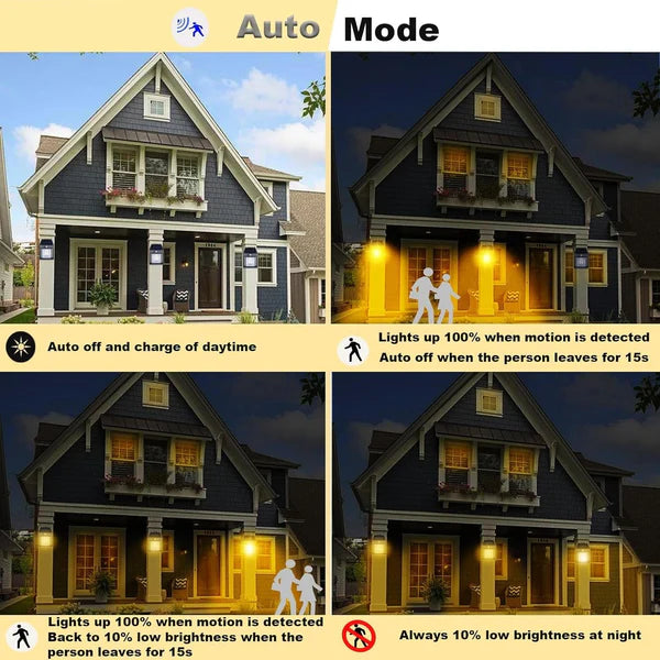 Solar Wall Lamp – Wireless Outdoor Light with Motion Sensor & 3 Modes (pack of 2)