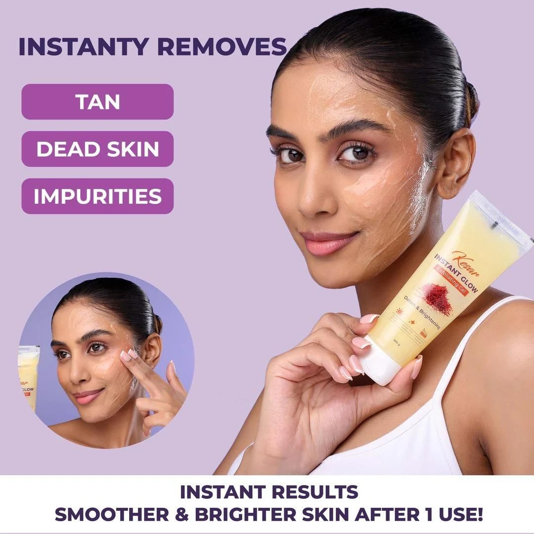 Kesar Instant Glow Exfoliating Gel - 60g Pack of 2