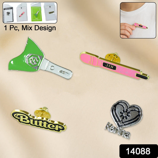 Stylish Metal Badge Pin – Single Piece (Random Design)