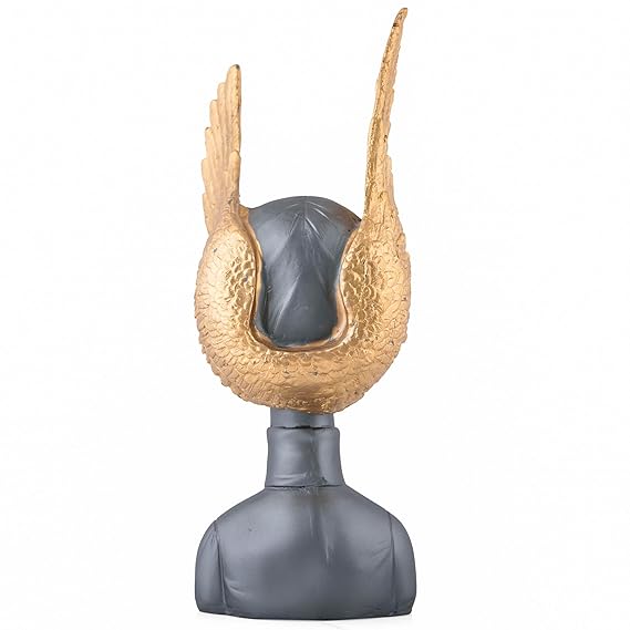 ECRAFTBЕЕ Grey & Golden Fairy Lady Statue Lucky Home Decore Matte Finish Resin Decorative Figurines/Showpiece