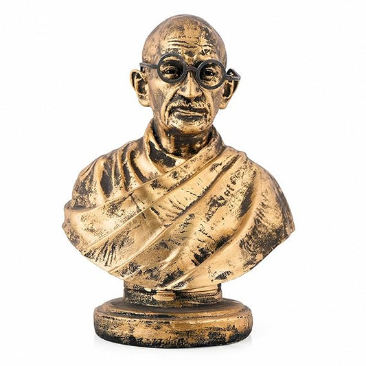 ECRAFTBЕЕ Mahatma Gandhi Sculpture - 8 INCH, Antique Bronze Colour for Home Decore, Office Decor, Gifting, Car Decor, Statue for Living Room
