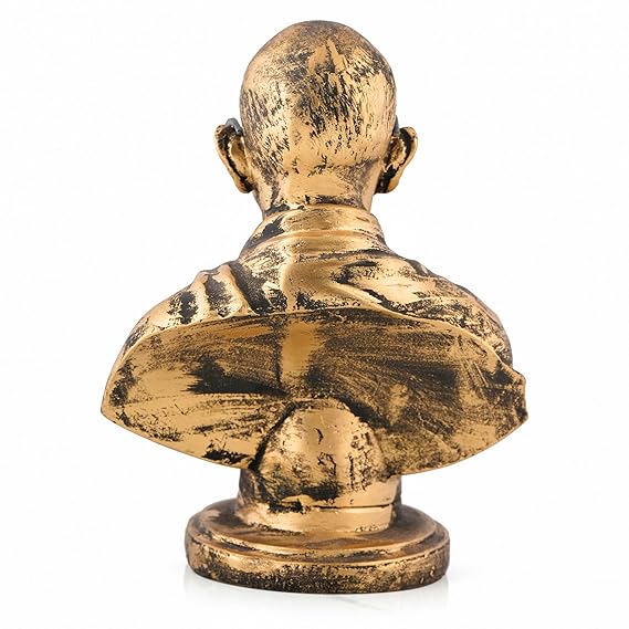 ECRAFTBЕЕ Mahatma Gandhi Sculpture - 8 INCH, Antique Bronze Colour for Home Decore, Office Decor, Gifting, Car Decor, Statue for Living Room