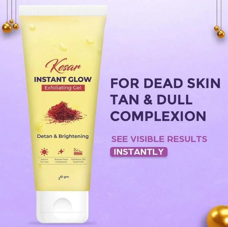 Kesar Instant Glow Exfoliating Gel - 60g Pack of 2