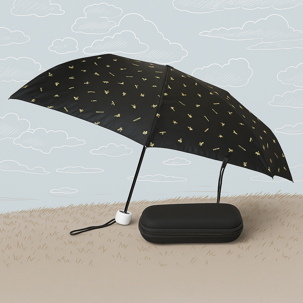 3-Fold Cute Umbrella β Sun & Rain Protection, UV Shield (1 Pc / With Zip Case)