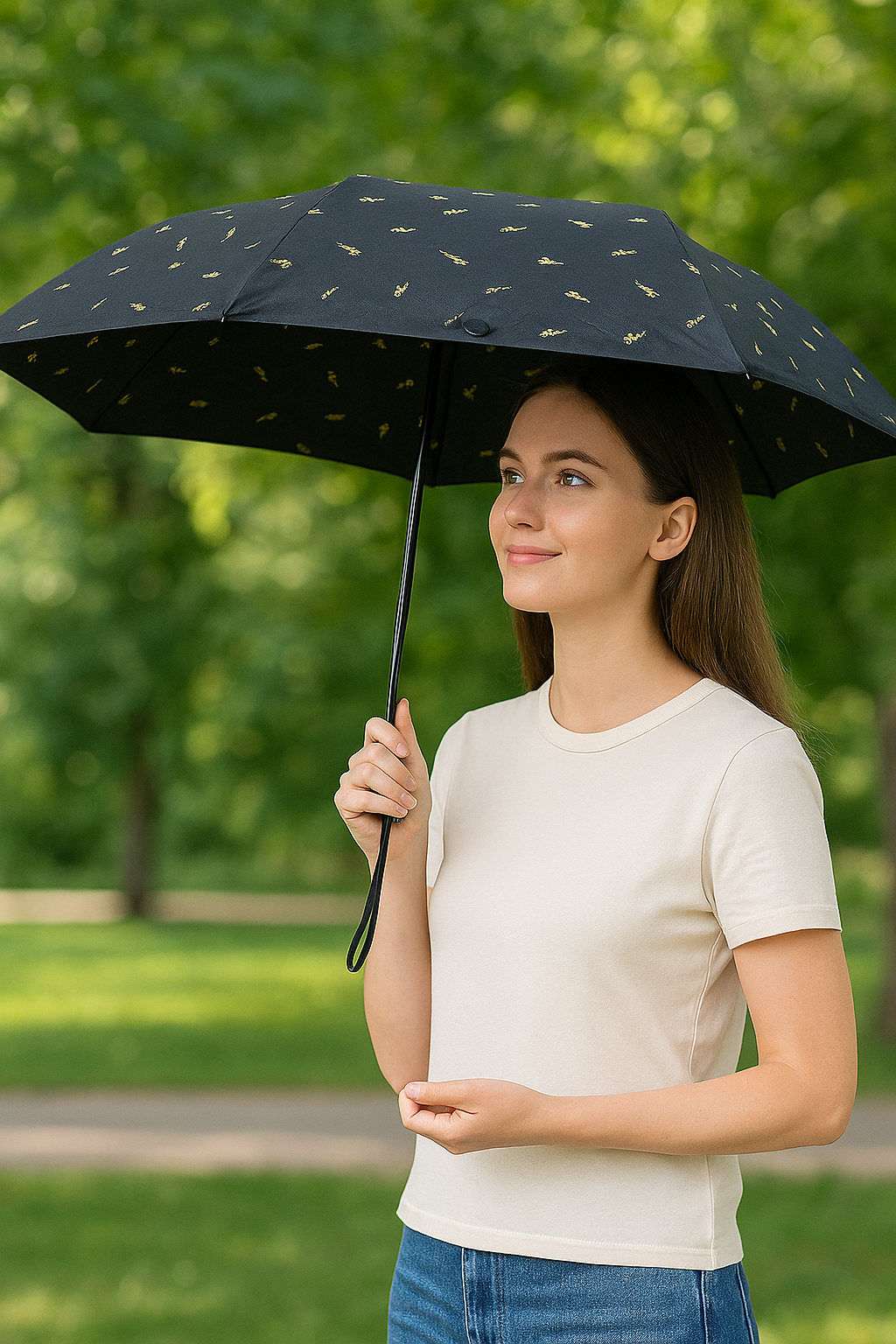 3-Fold Cute Umbrella β Sun & Rain Protection, UV Shield (1 Pc / With Zip Case)