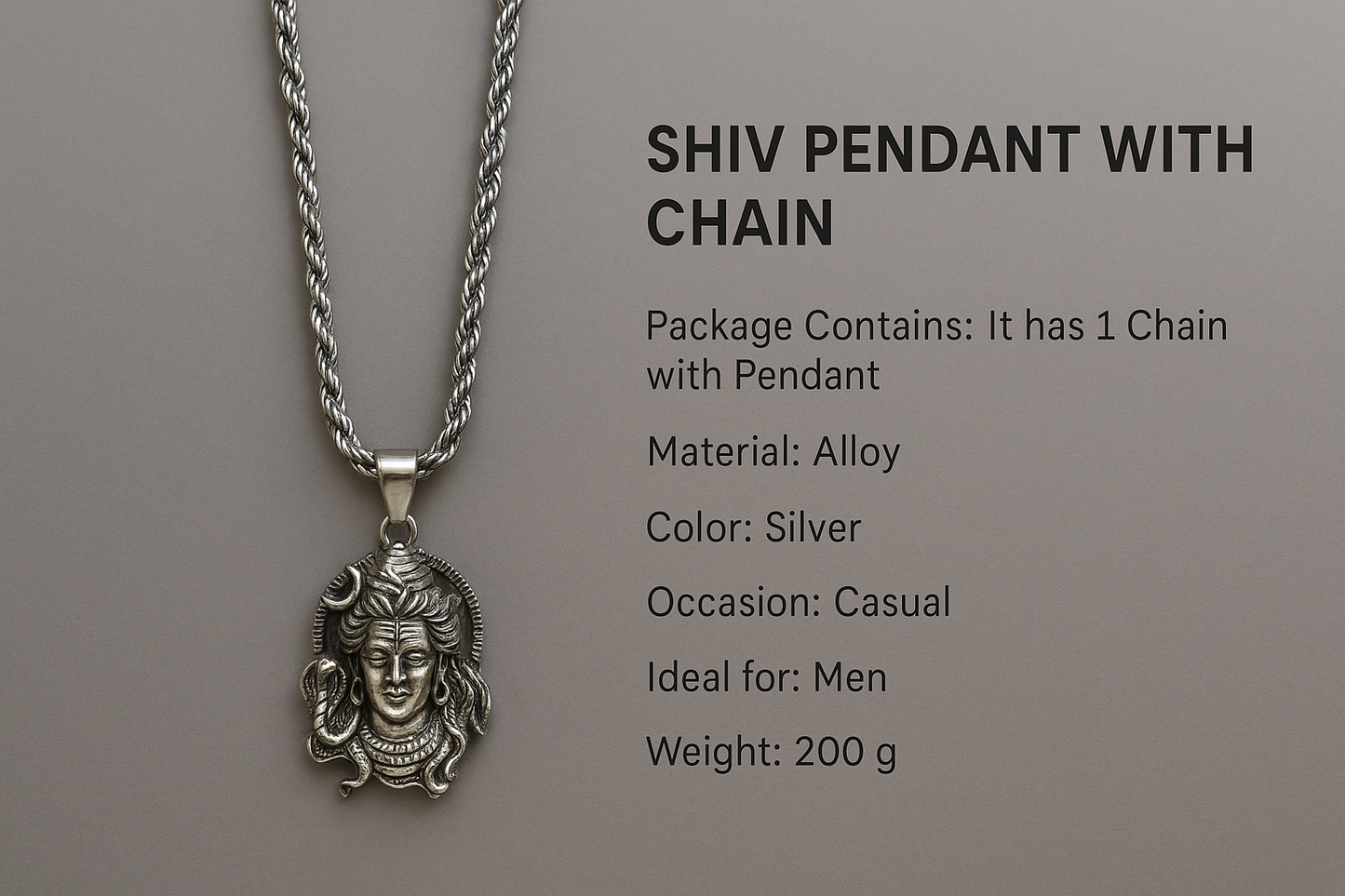 Shiv Pendant with Chain