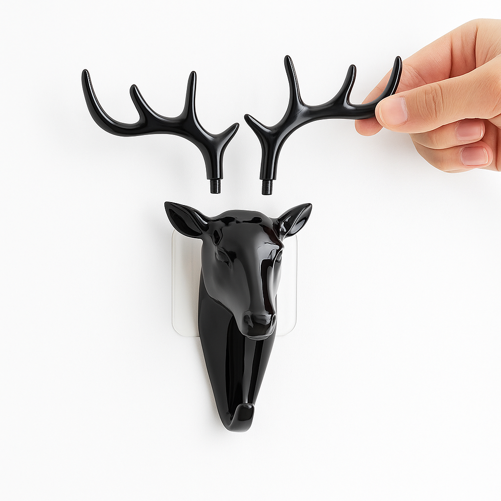 Hanging Hook- Self Adhesive Deer Head Hanging Hook (Pack of 1)