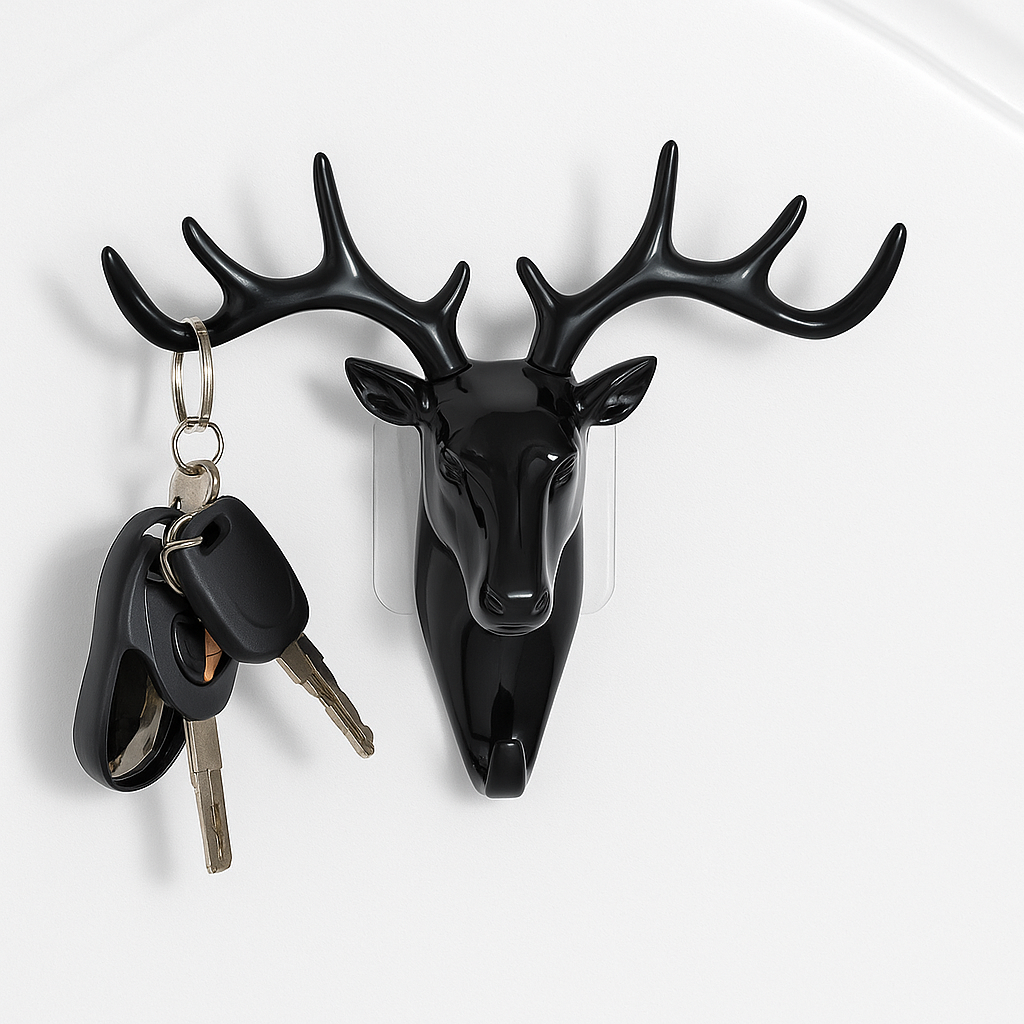Hanging Hook- Self Adhesive Deer Head Hanging Hook (Pack of 1)