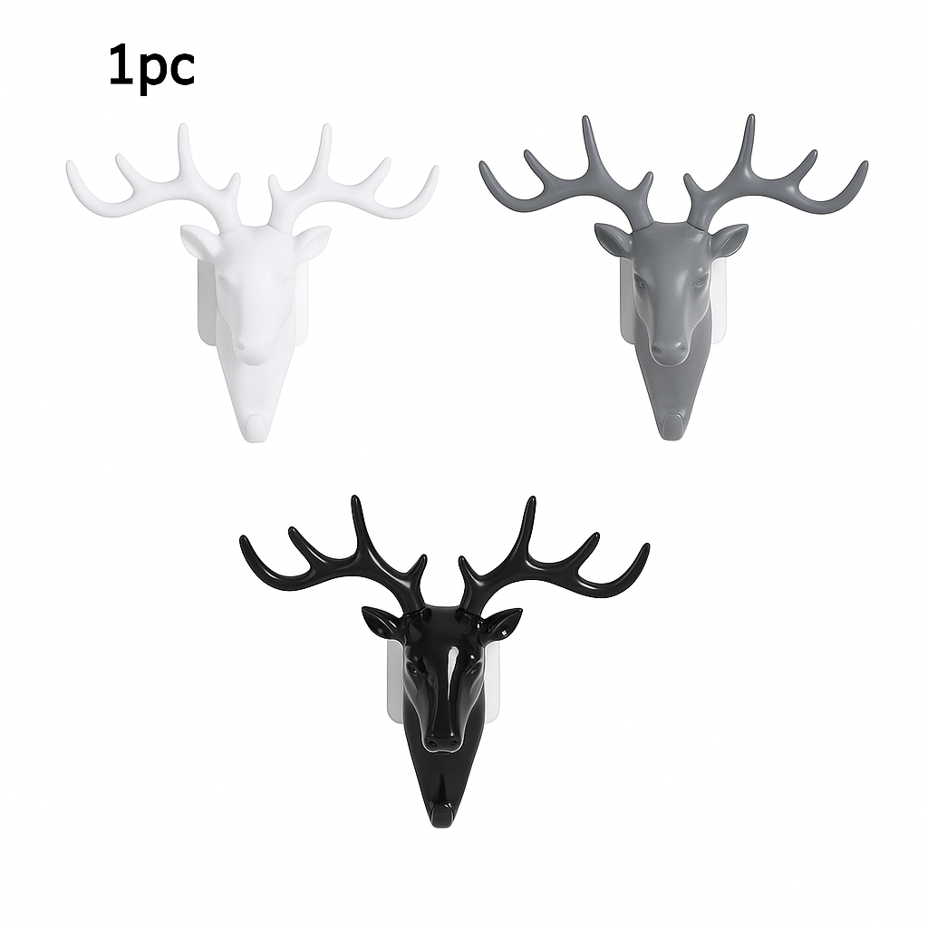 Hanging Hook- Self Adhesive Deer Head Hanging Hook (Pack of 1)