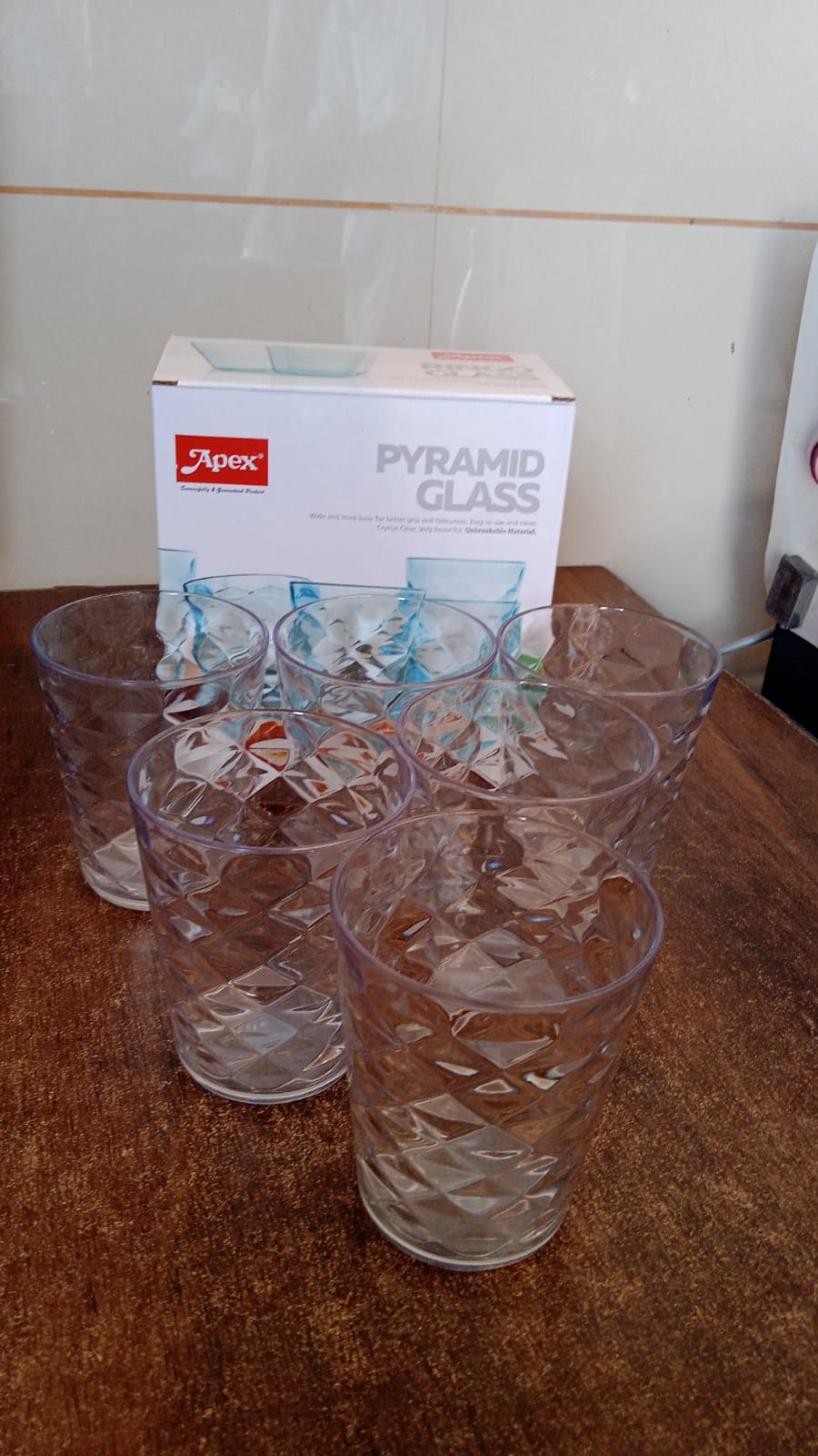 Apex Pyramid Ringo Plastic Glass – 300ml Approx | Durable, Crystal-Clear Tumbler