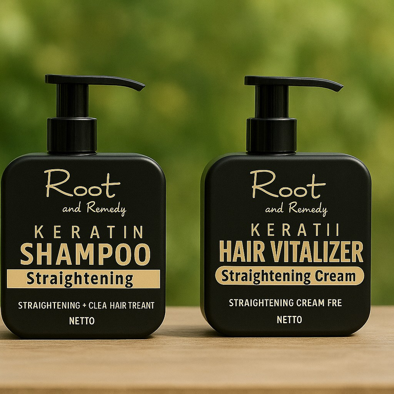 Herbal Pro Hair Straightening Shampoo & Keratin Hair Vitalizer Cream (Pack of 2)