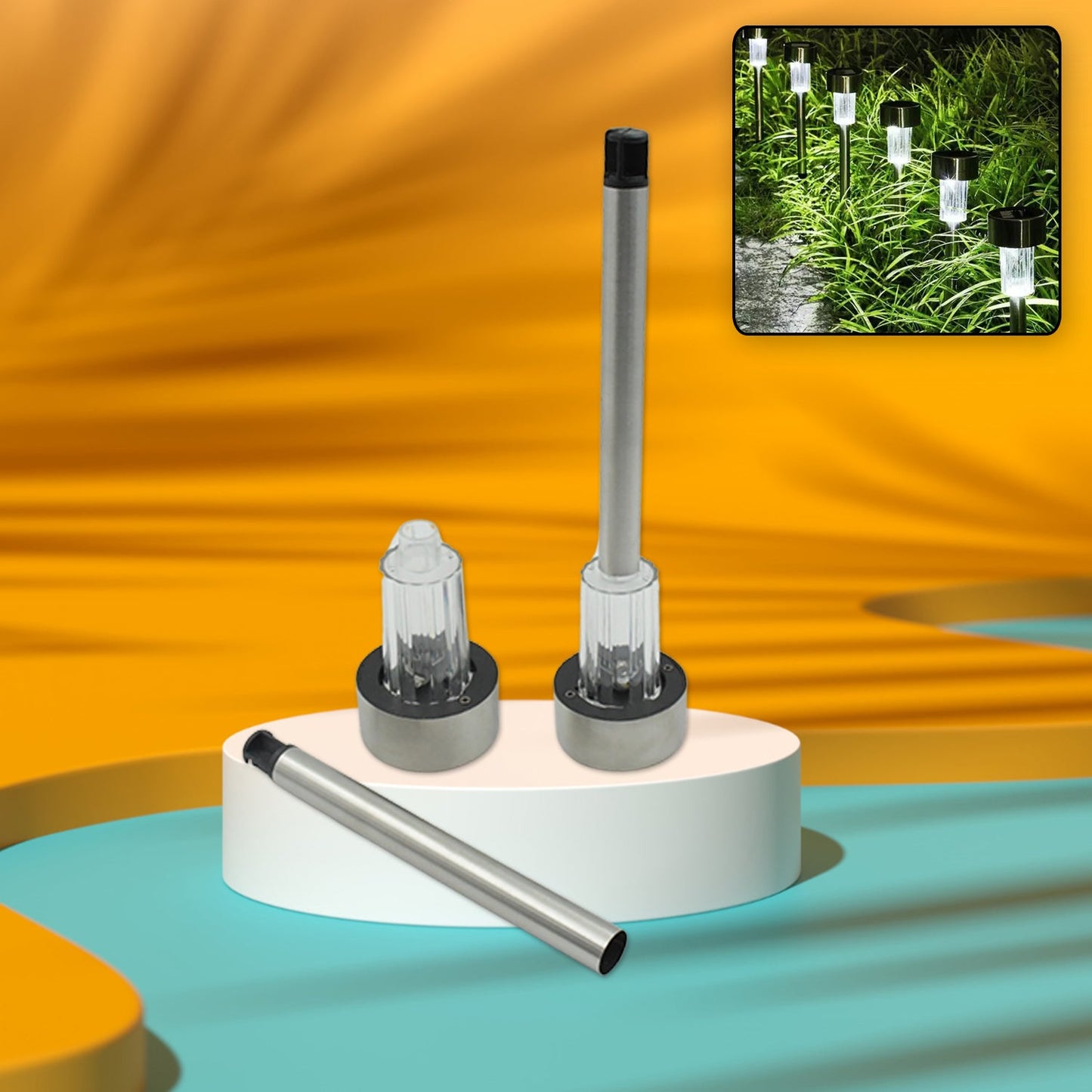 Solar LED Spike Lights for Garden & Pathway Decor (2 Pc Set)