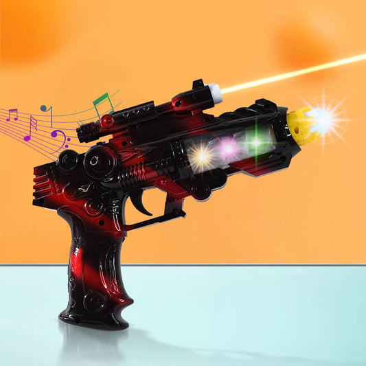 TTG LED Flashing Sound Laser Toy Gun – Battery Operated Space Gun with Lights & Music