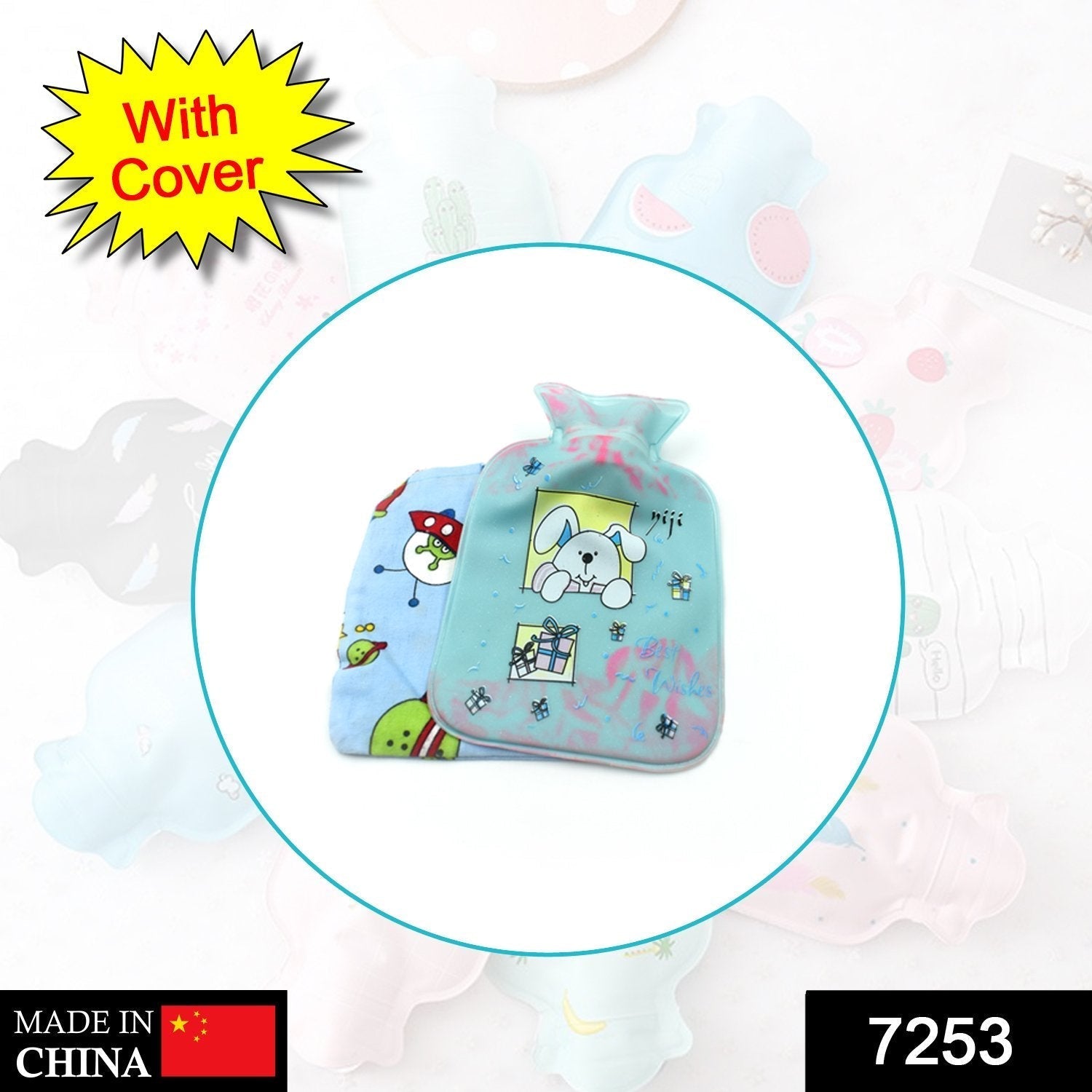 Pain relief hot water bottle bag with soft cover