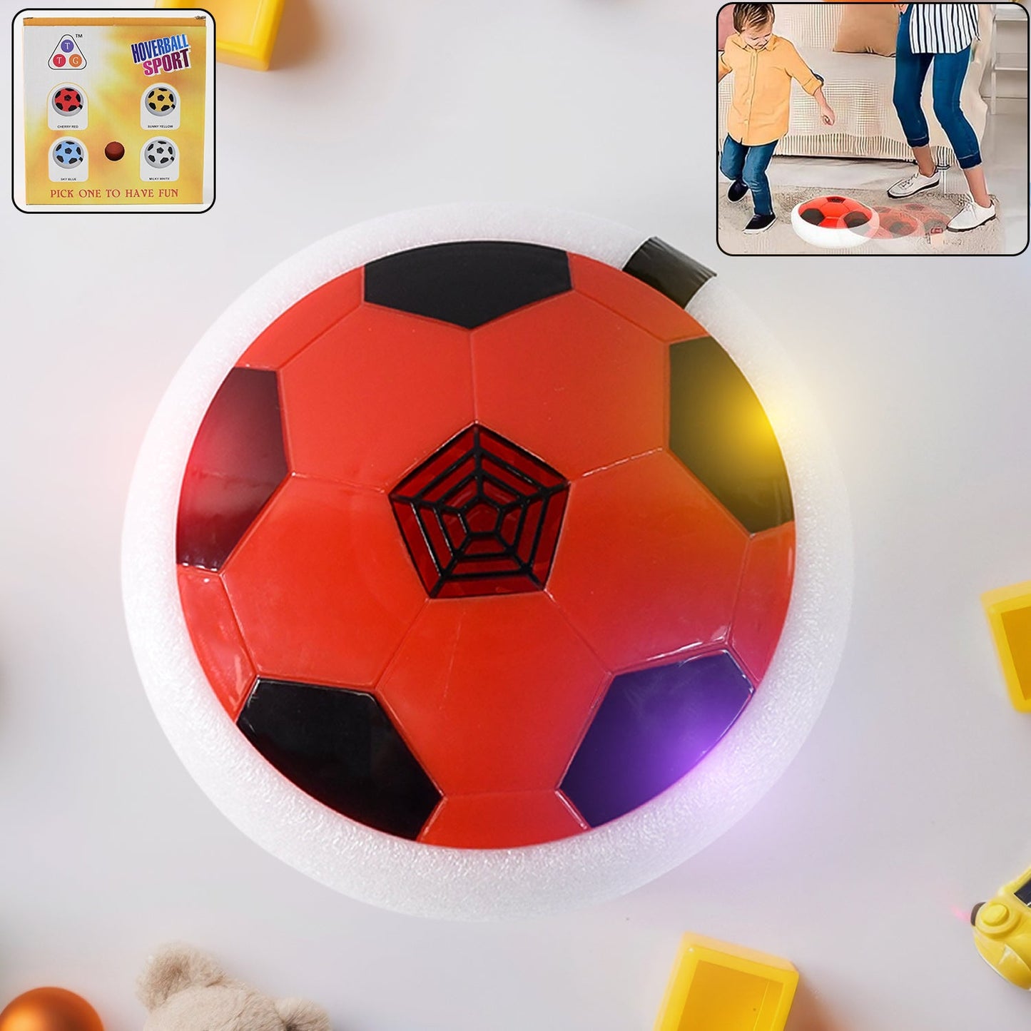 TTG Hover Soccer Ball Toy with Foam Bumper