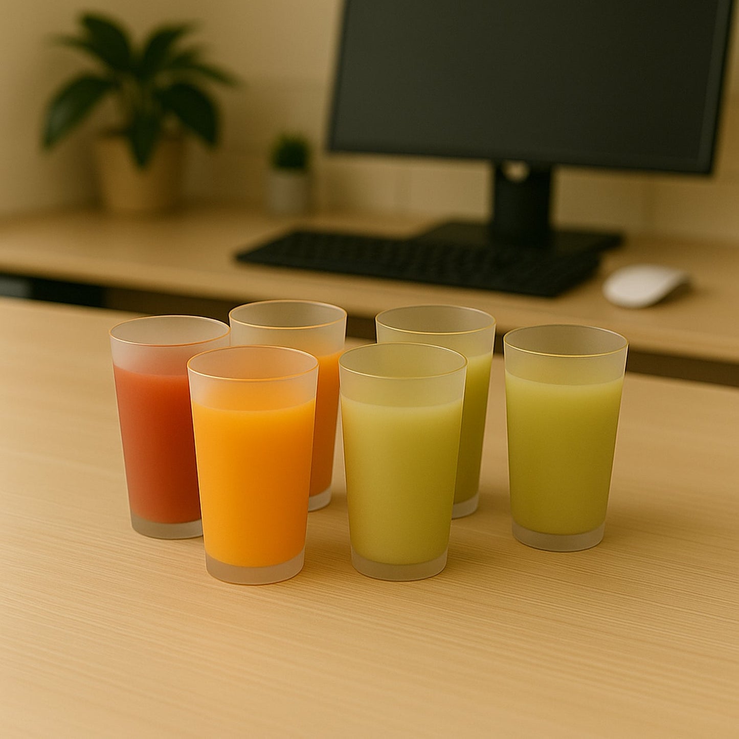 Matt Finish Glass Tumbler Set (approx 300ML & 6 Pc)