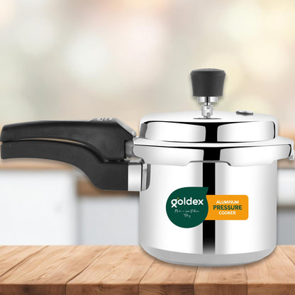 Aluminium Classic Goldex Pressure Cookers With Outer Lid (3 Litres / 5-Year warranty,  ISI Number :- 2347, BIS Number :- CM/L -7600164310