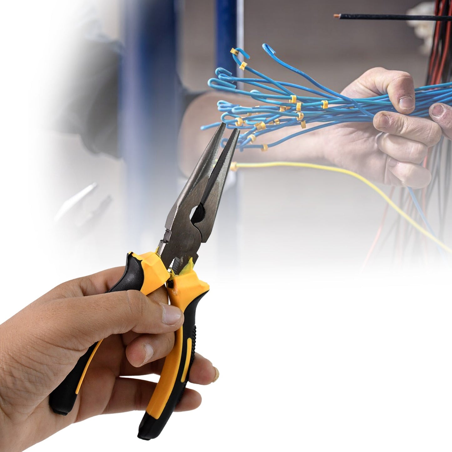 Long Nose Plier and Flat Mouth Plier Combo Tools (2 Pc Set)