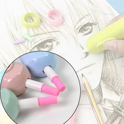 Electric Eraser Kit – Battery Operated with 10 Refills for Drawing & Sketching (Mix Design / Battery Not Included)