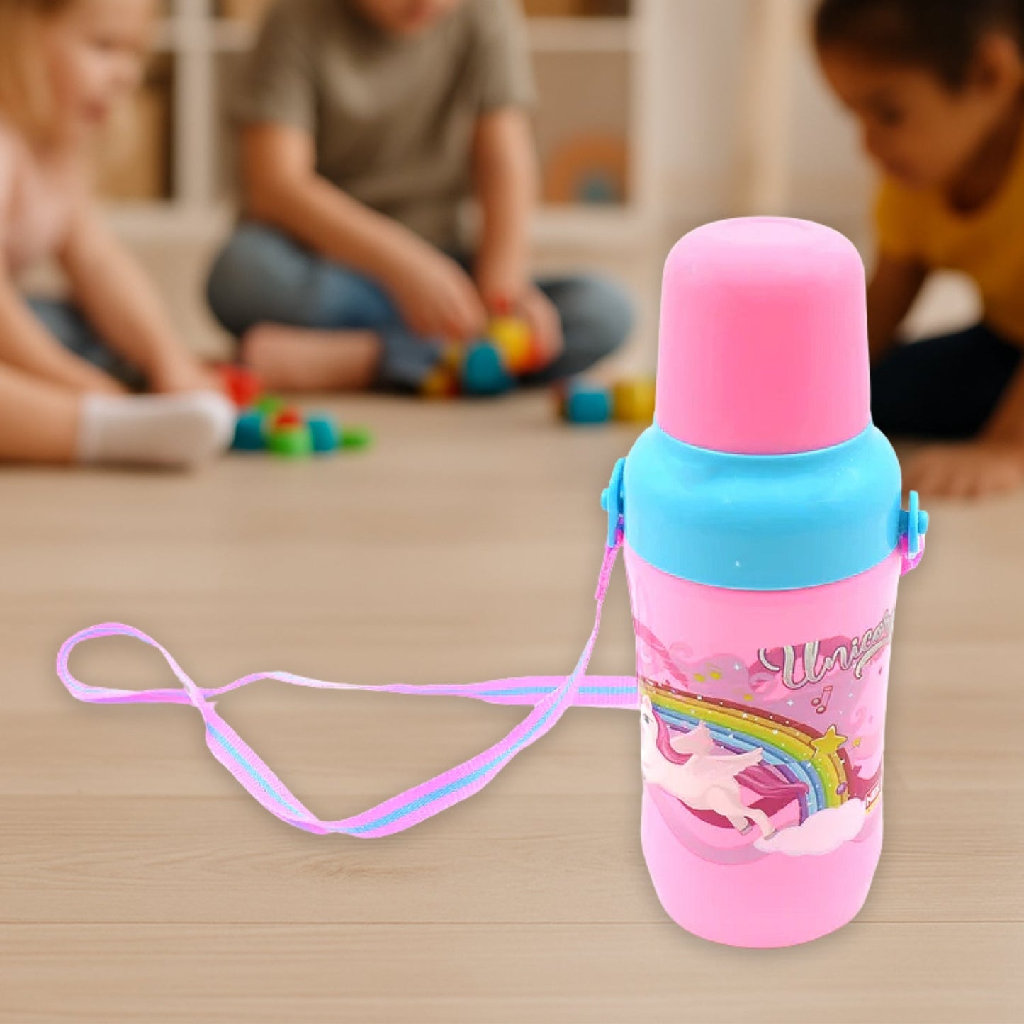 500ml Insulated Sports Water Bottle with Dori & Straw: Leakproof, BPA-Free, Kids