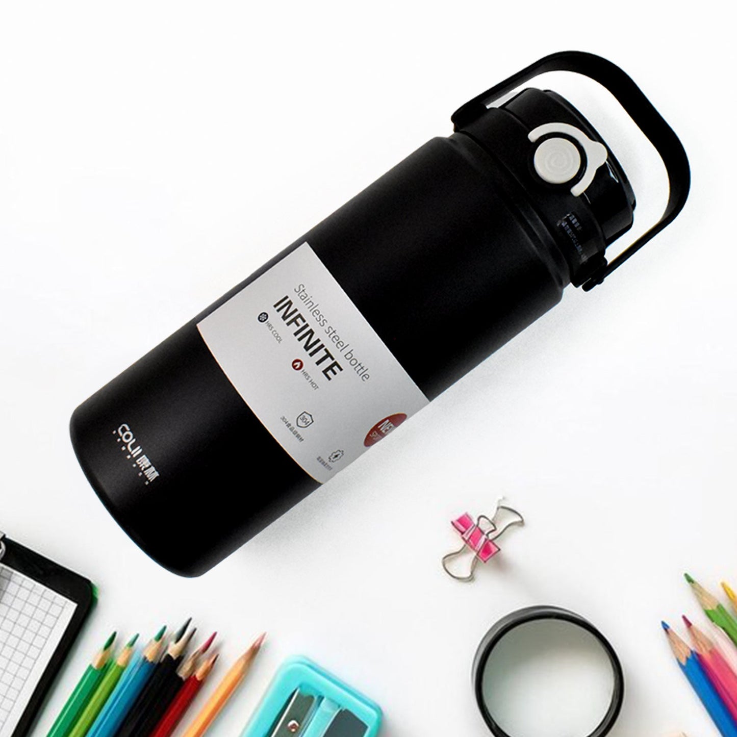 Stainless Steel Insulated Vacuum Bottle (1200ml / Mix Color)
