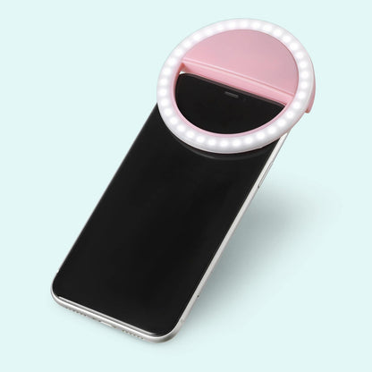 Phone Selfie Ring Light – Battery Operated Clip-On Light for Smartphone Photography (Battery Not Included)