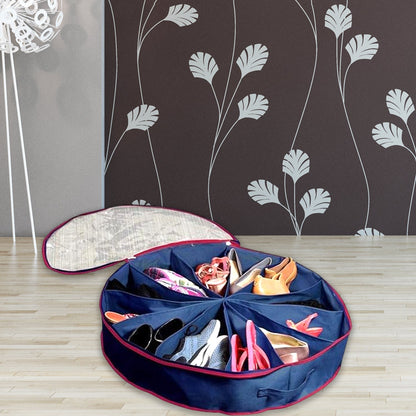 Round Foldable Shoe Organizer Bag 12-Section