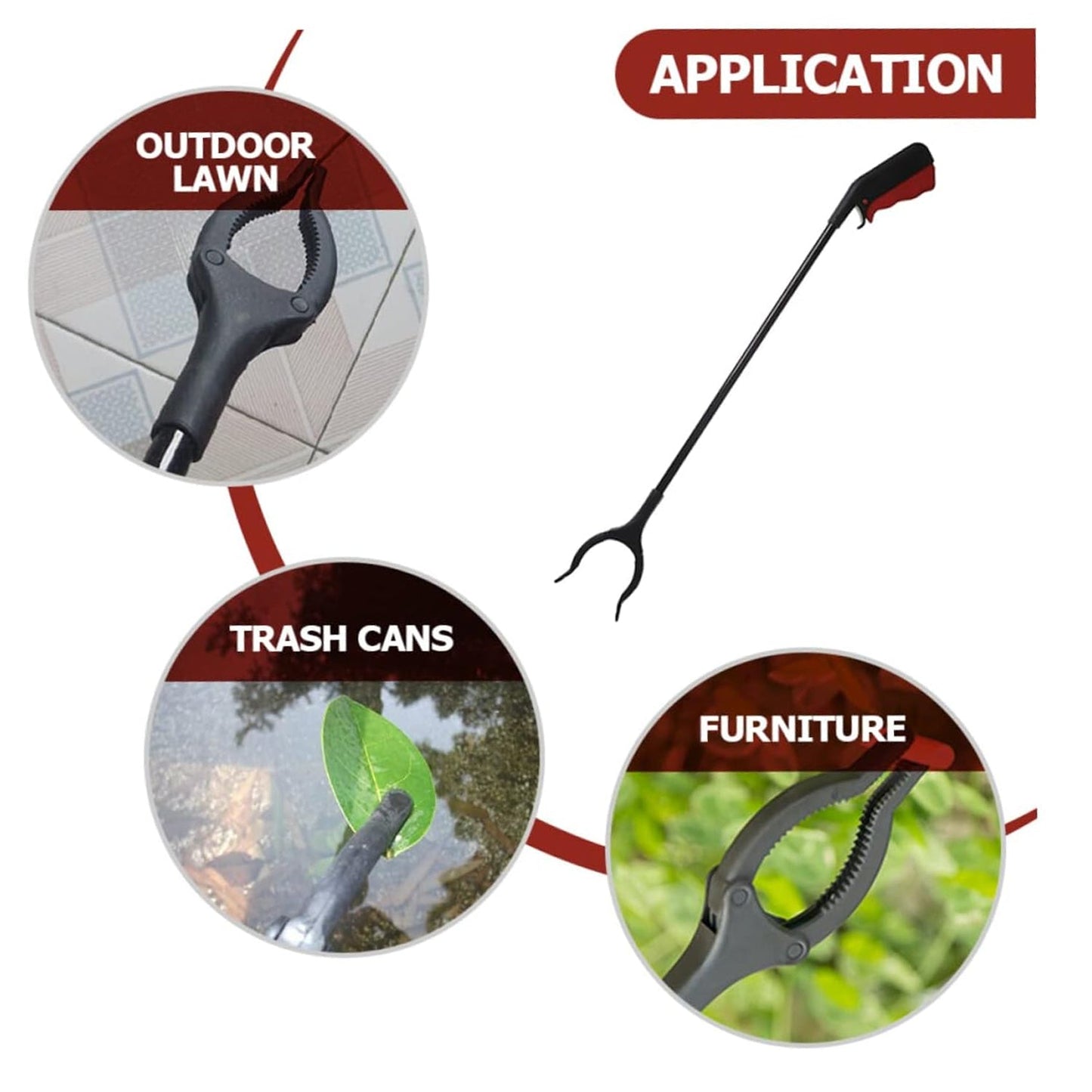 Extra Long Trash Picker Upper – Rotating Grip Arm for Litter, Elderly, Garden & Disabled Assistance