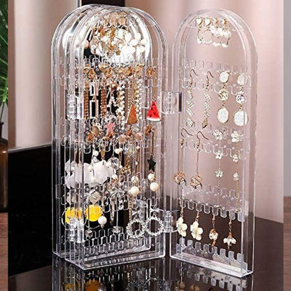 4 Folding Storage Hanger Acrylic Earring Screen Holder Display Stand Clear (1 Set)