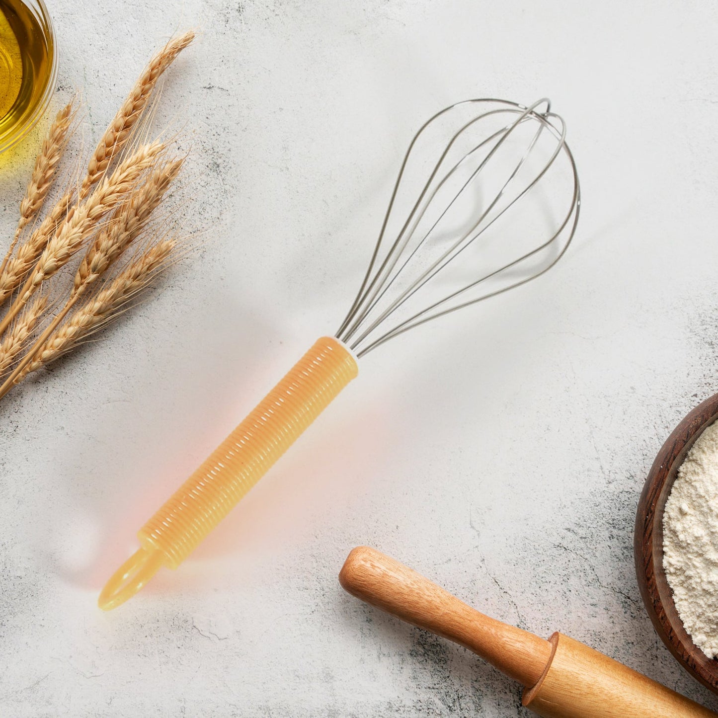 Stainless Steel Manual Whisk – Cream, Flour & Egg Mixer (16 Cm)