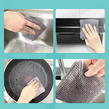 Durable Microfiber Kitchen Scrub Cloth – Wear-Resistant & Multipurpose Cleaning Cloth (20×22cm, 1 Pc)