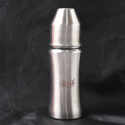 Ganesh Stainless Steel Baby Feeding Bottle, Milk Bottle for New Born / Infants / Toddler Up to 3 Years, BFA Free (250 ML Approx)