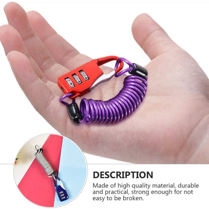 Anti-theft Dial Lock, Padlock, 3-Digit, Built-In Wire (1 Pc)