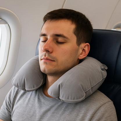 Inflatable & Foldable, Pillow U Shape Air Cushion Travel Pillow (1 Pc / Mix Color)