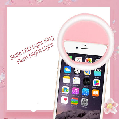 Phone Selfie Ring Light – Battery Operated Clip-On Light for Smartphone Photography (Battery Not Included)