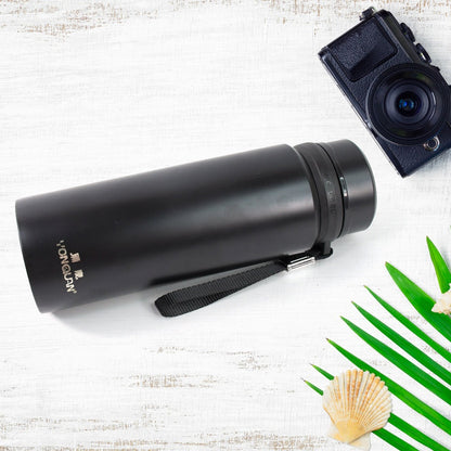 SUS 304 Stainless Steel Vacuum Insulated Bottle – 800ml | Hot & Cold Flask | Leak-Proof | Matte Black