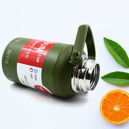 Stainless Steel Vacuum Insulated Water Bottle – 900ML, Leak-Proof, Wide Mouth with Hanging Strap (Mix Color)