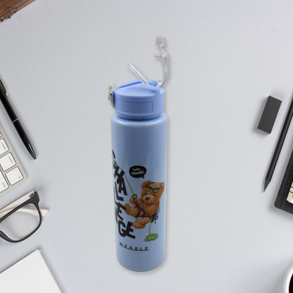 Plastic Water Bottle Set – BPA-Free, Leak-Proof, Cartoon Design for Kids & Gym (3 Pc Set)