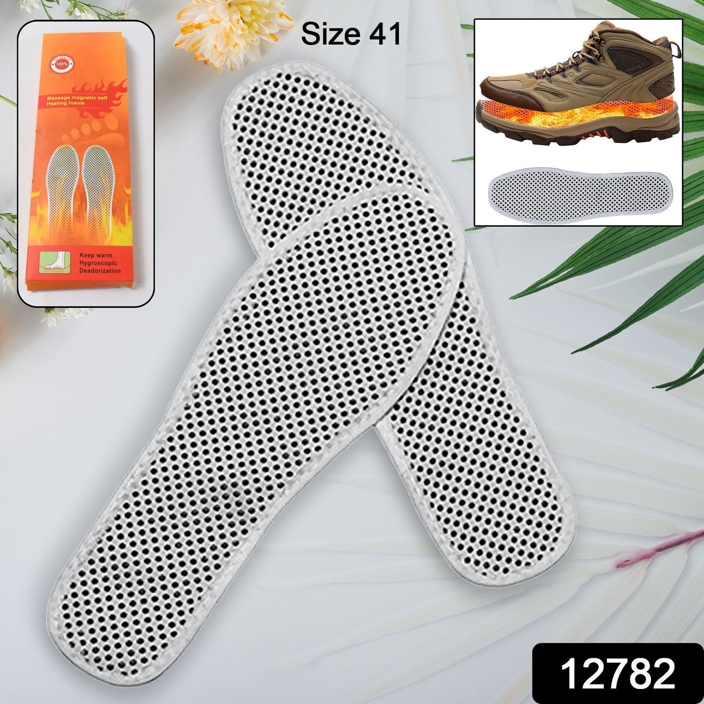 Self-Heating Magnetic Insoles for Men & Women – Warm Tourmaline Shoe Inserts (1 Pair)