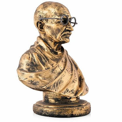 ECRAFTBЕЕ Mahatma Gandhi Sculpture - 8 INCH, Antique Bronze Colour for Home Decore, Office Decor, Gifting, Car Decor, Statue for Living Room
