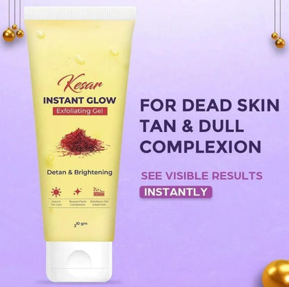 Kesar Instant Glow Exfoliating Gel - 60g Pack of 2