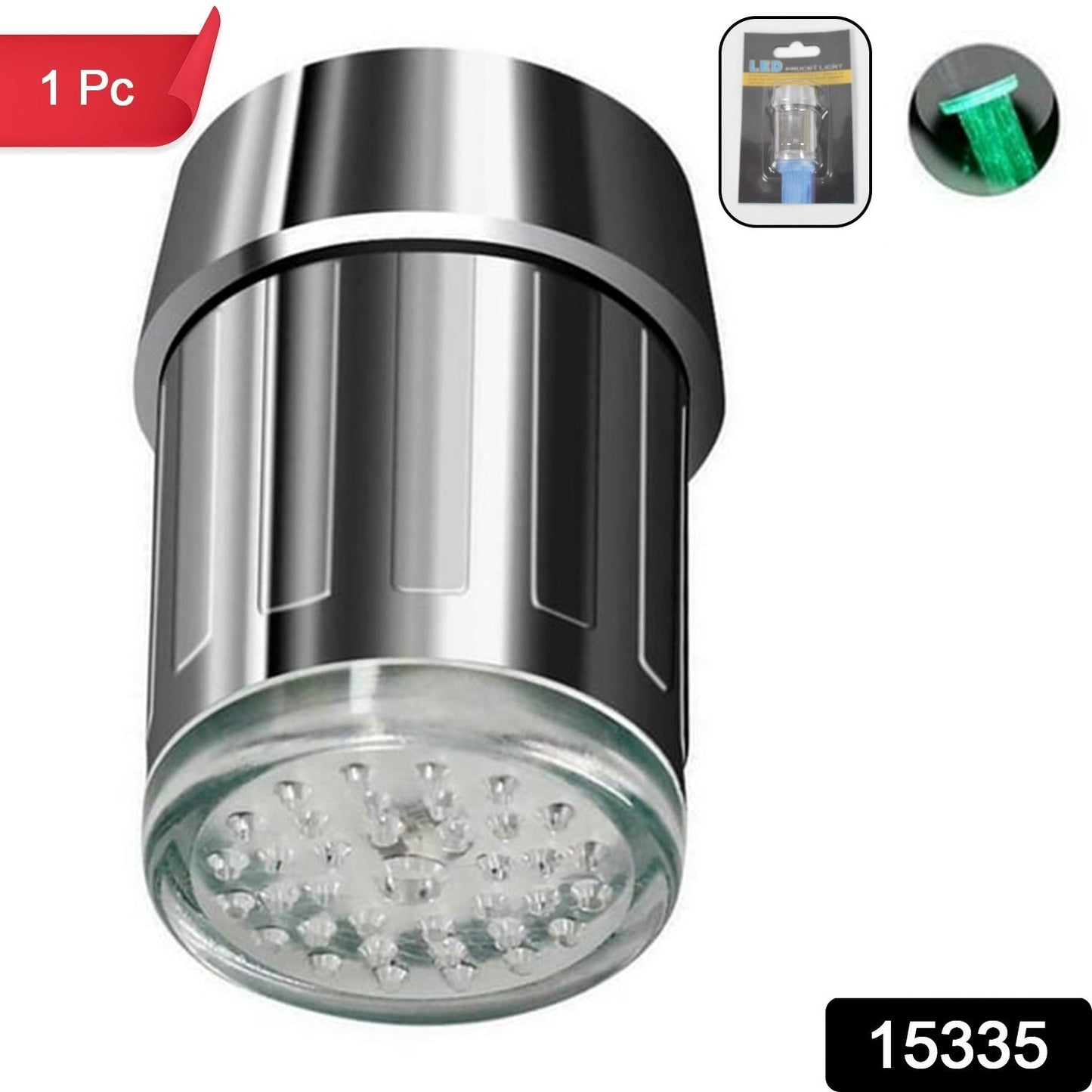 Multi Colors Changing LED Light Stream Faucet Tap Adapter (1 Pc)