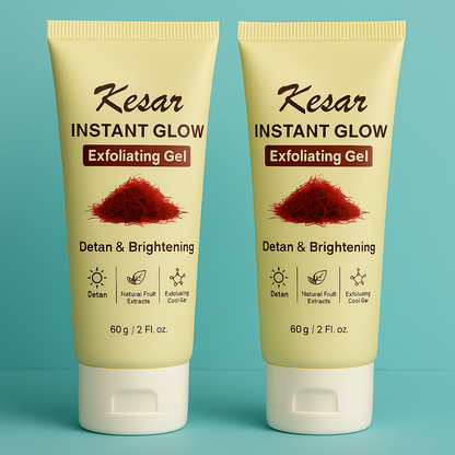 Kesar Instant Glow Exfoliating Gel - 60g Pack of 2