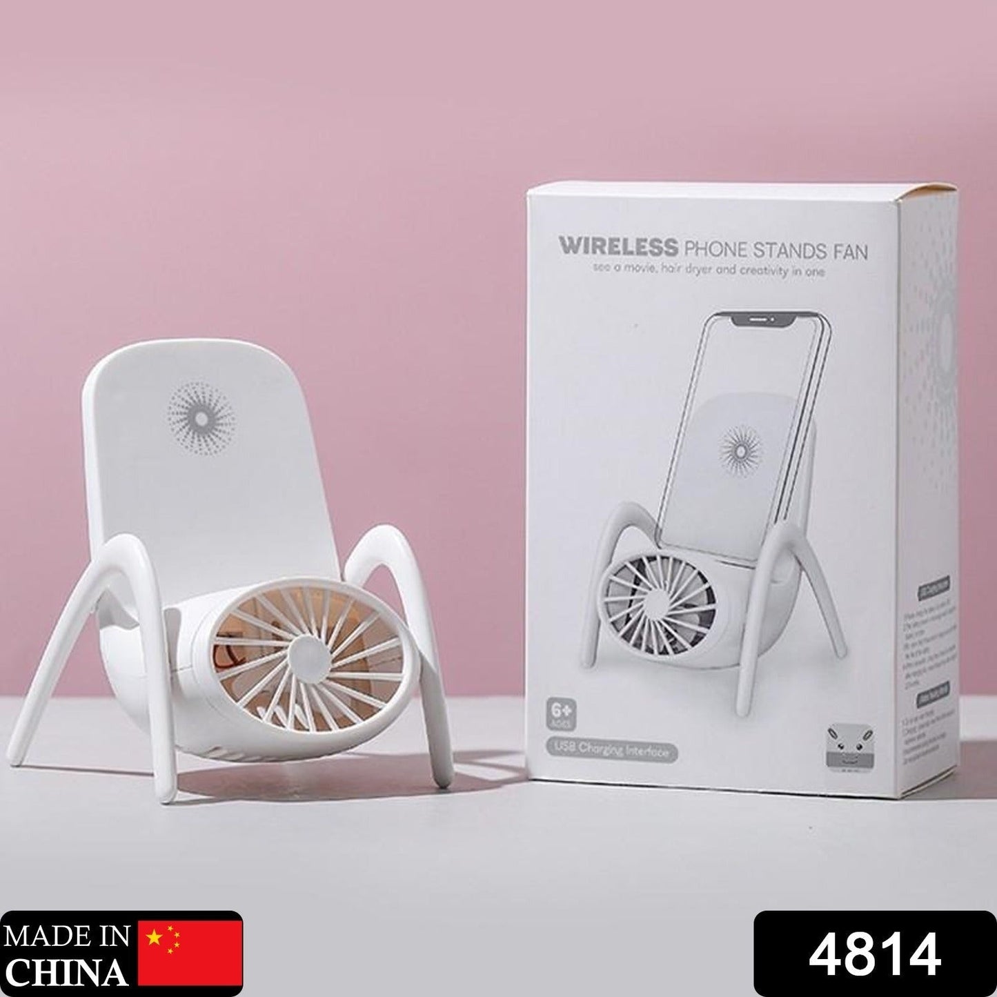 Portable Mobile Phone Holder Fan – Handheld, Multi-Function (Battery Not Include)