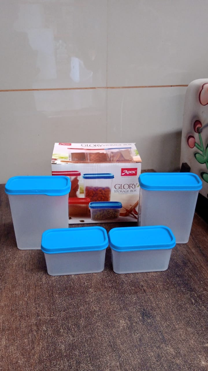 Apex Glory Plastic Storage Container Box Set (4 Pc)