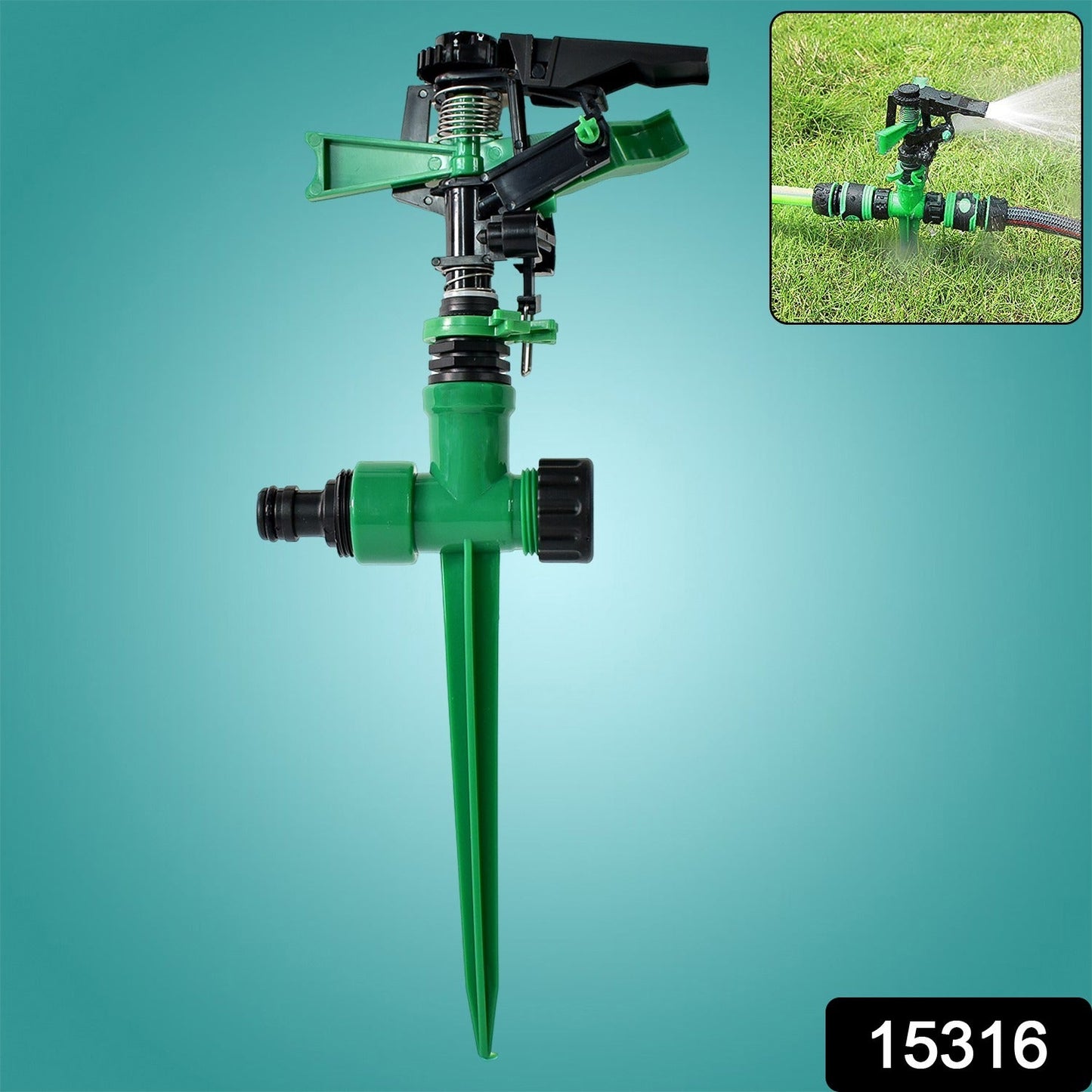 360-Degree Rotating Garden Impact Sprinkler (1 Pc)