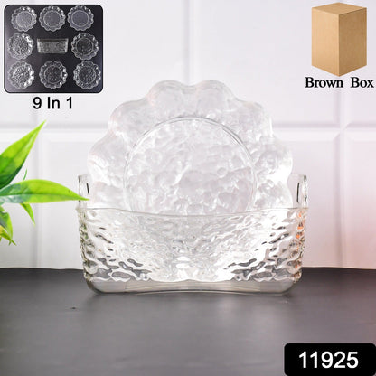 9 in 1 Plastic Bowl With Serving Tray / Plates Set