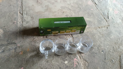 Glass 3 Pc Tumbler & 1 Pc Cup Set, Water glass (4 Pcs Set)