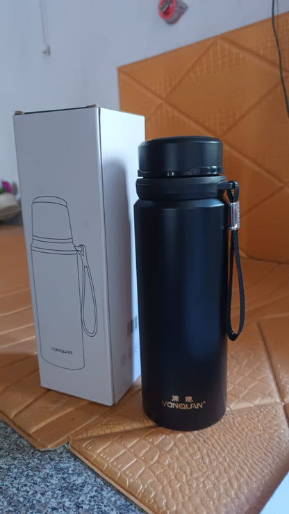 SUS 304 Stainless Steel Vacuum Insulated Bottle – 800ml | Hot & Cold Flask | Leak-Proof | Matte Black